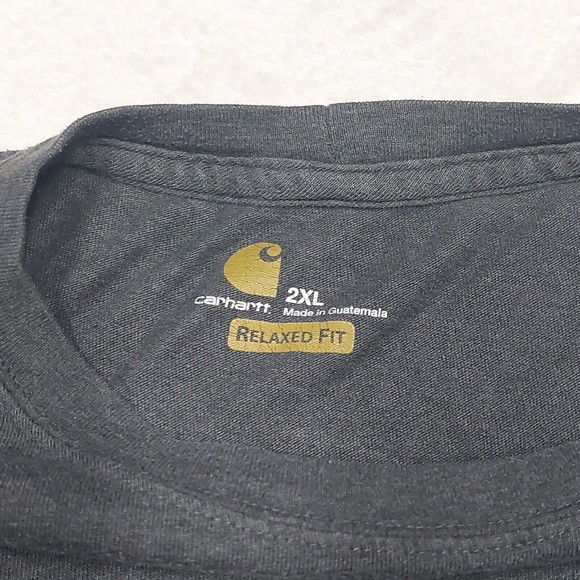 Carhartt Mens Size 2XL Gray Short Sleeve Workwear Pocket Tee Relaxed 101125 - Picture 3 of 7